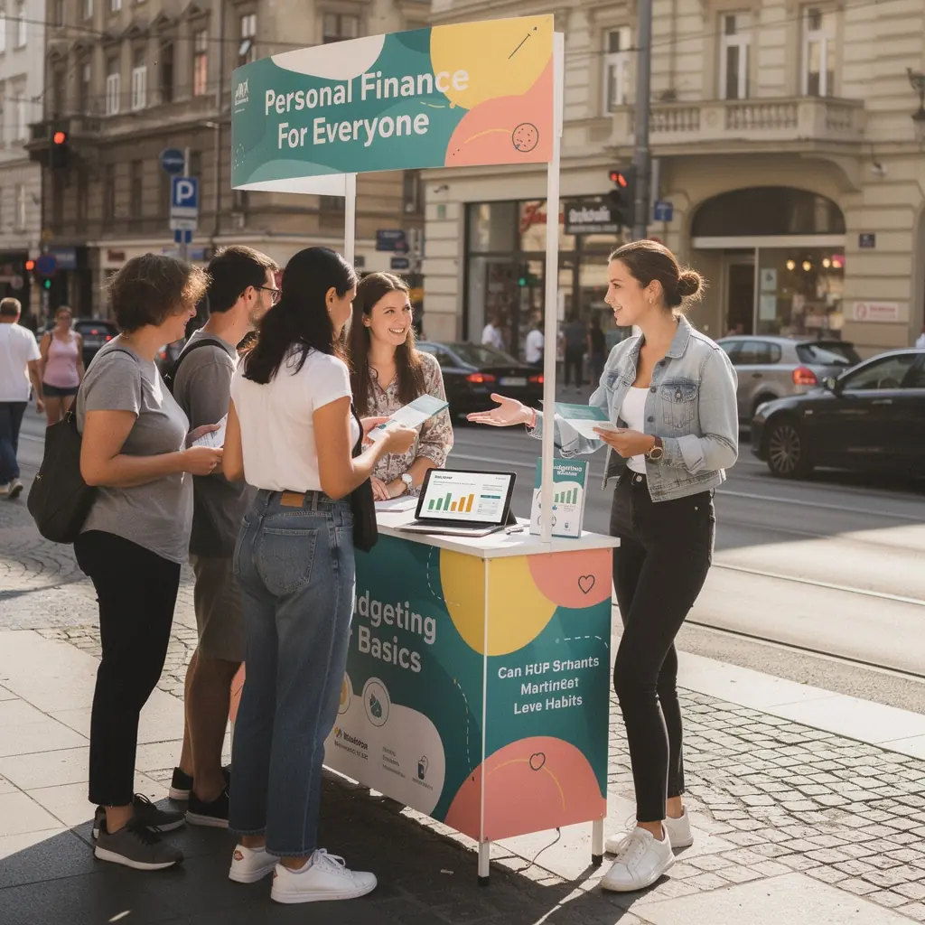 Csoportos tanulás jelenete, ahol emberek a költségvetésről beszélgetnek.